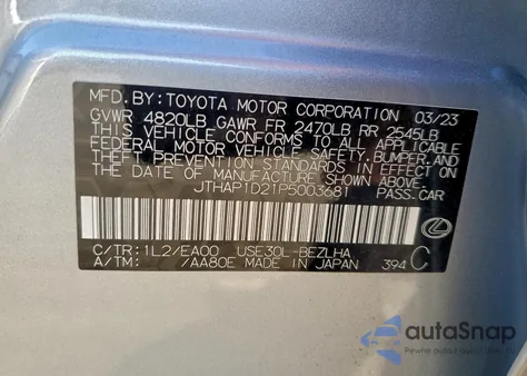 2023 Lexus Is 500 F Sport z USA, uszkodzony, nr VIN JTHAP1D21P5003681